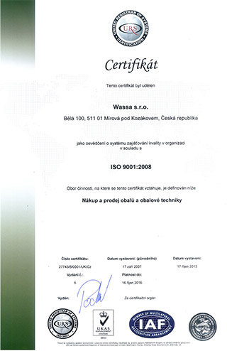 Zertifikat ISO 9001:2008